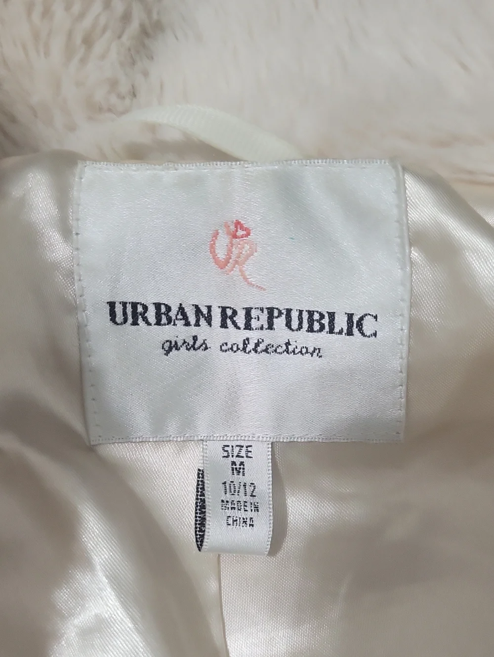 Cream Faux Fur Coat W/ Satin Lining